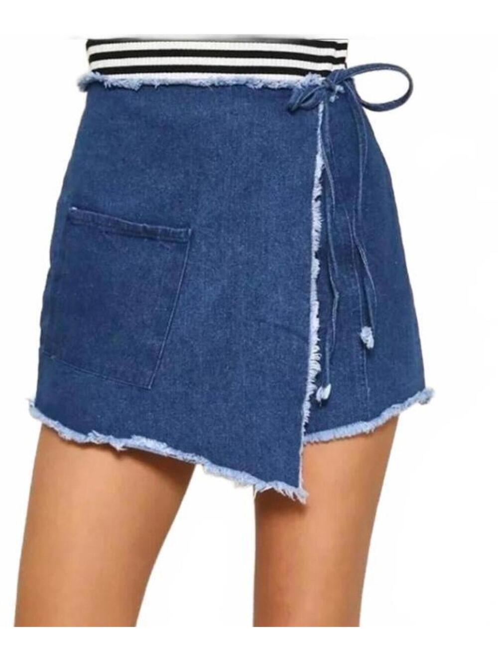 Fray the Course Denim Skort Daphnea Paris x Nasty Gal Small